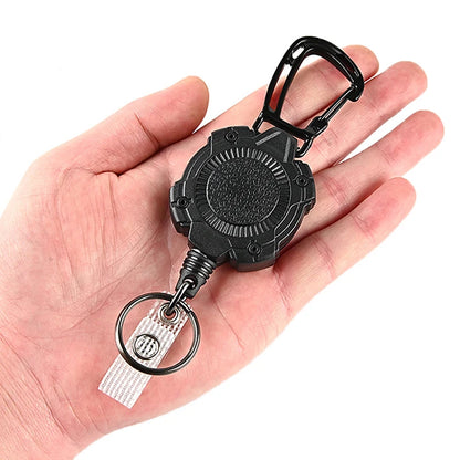 1Pcs Sporty Retractable Key Ring Anti-Theft Metal Easy-To-Pull Buckle Rope Elastic Keychain anti Lost Yoyo Ski Pass ID Card