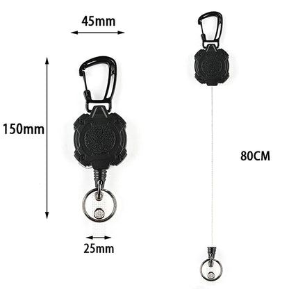 1Pcs Sporty Retractable Key Ring Anti-Theft Metal Easy-To-Pull Buckle Rope Elastic Keychain anti Lost Yoyo Ski Pass ID Card