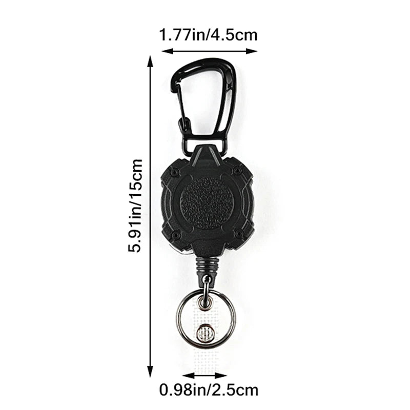 1Pcs Sporty Retractable Key Ring Anti-Theft Metal Easy-To-Pull Buckle Rope Elastic Keychain anti Lost Yoyo Ski Pass ID Card
