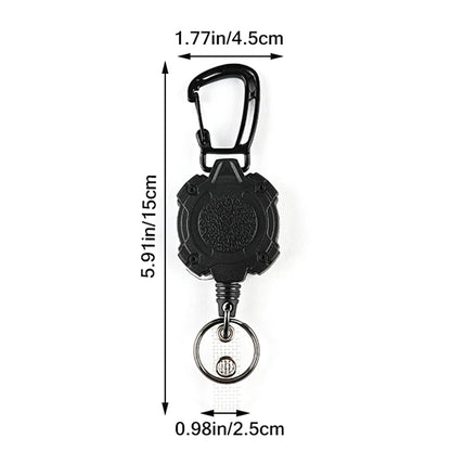 1Pcs Sporty Retractable Key Ring Anti-Theft Metal Easy-To-Pull Buckle Rope Elastic Keychain anti Lost Yoyo Ski Pass ID Card