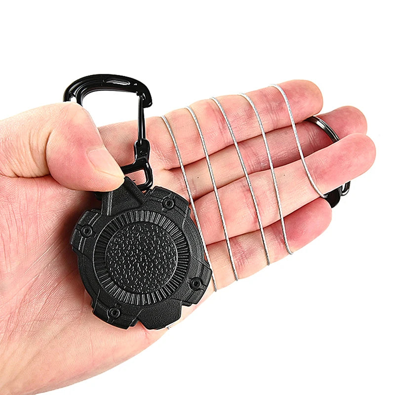 1Pcs Sporty Retractable Key Ring Anti-Theft Metal Easy-To-Pull Buckle Rope Elastic Keychain anti Lost Yoyo Ski Pass ID Card