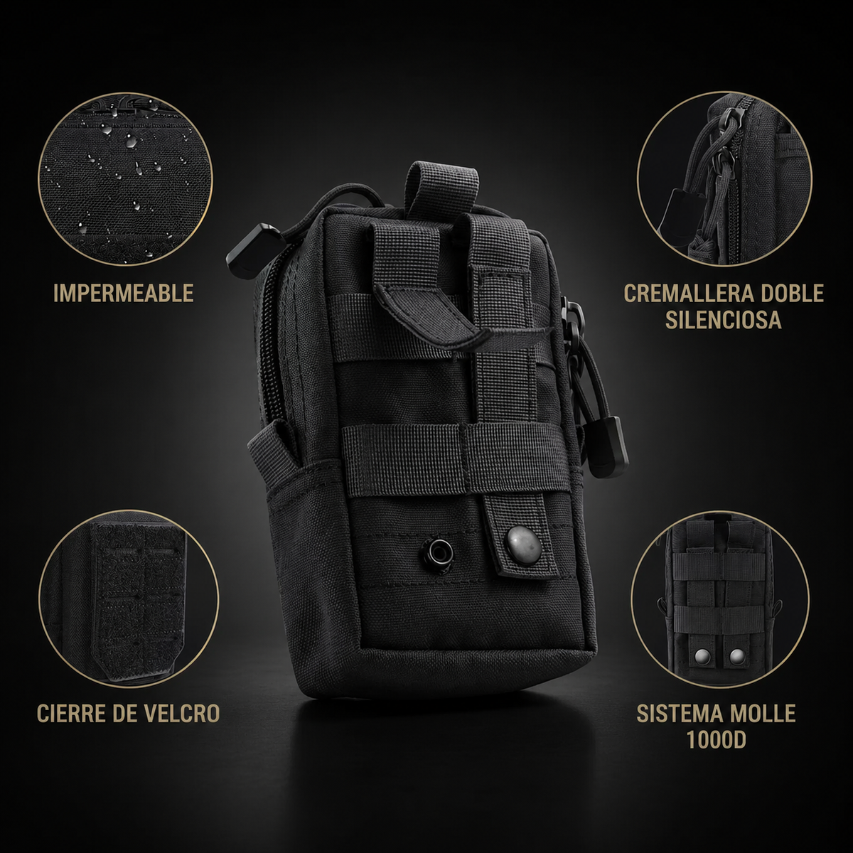 Bolsa MOLLE Táctica EDC para Cinturón y Mochila