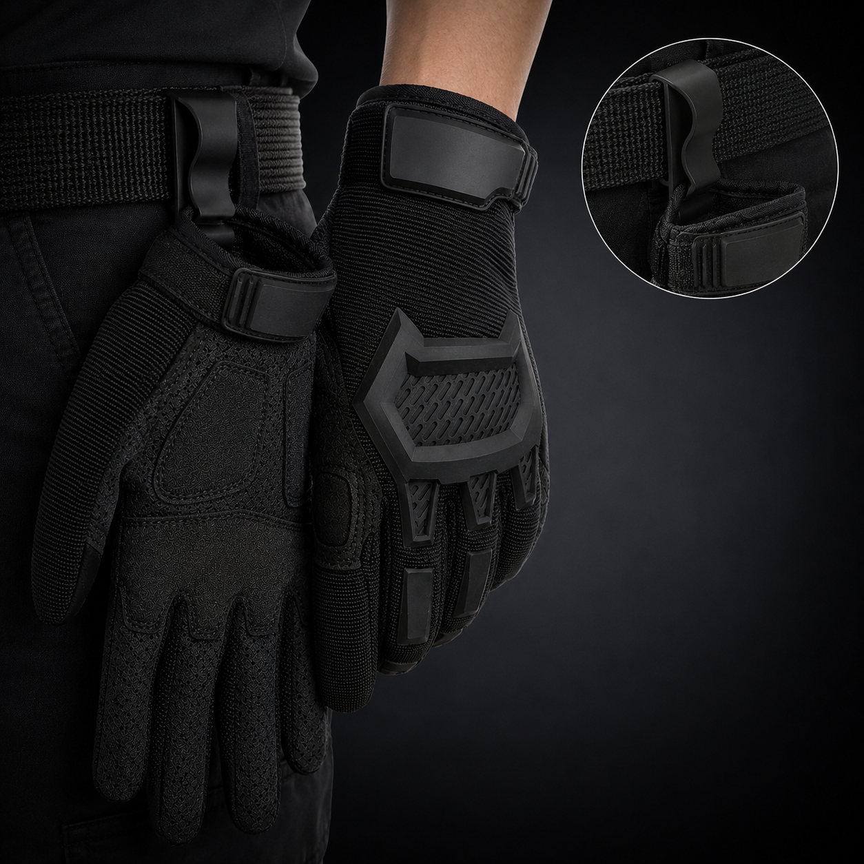 Pack 5 Clips Porta Guantes para Cinturón | Soporte Impreso en 3D para Guantes Tácticos, Trabajo y Seguridad