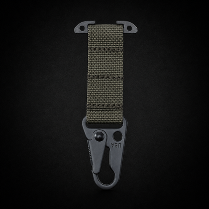 Mosquetón MOLLE para Cinturón Táctico | Soporte T-Mount EDC de Liberación Rápida para Guantes, Llaves y Accesorios