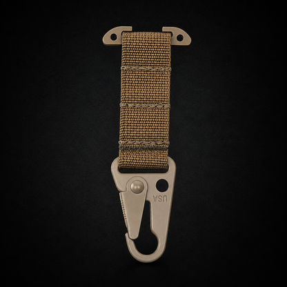 Mosquetón MOLLE para Cinturón Táctico | Soporte T-Mount EDC de Liberación Rápida para Guantes, Llaves y Accesorios