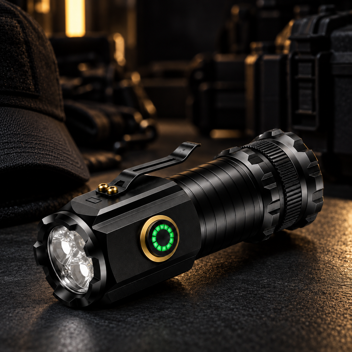 Linterna EDC Compacta 2000 LM · 3 LED, Magnética y Recargable