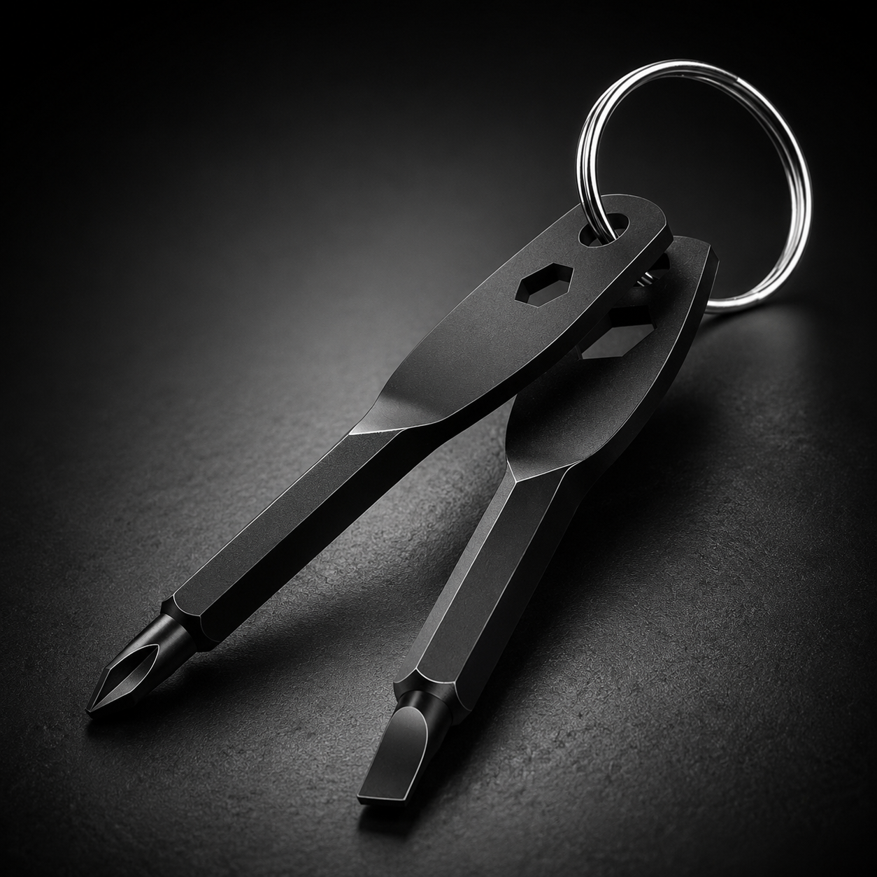 1 Set Stainless Steel Mini EDC Multifunction Screwdriver Key Shape Slotted/Cross Screwdrivers Keychain Pocket Repair Tool