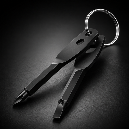 1 Set Stainless Steel Mini EDC Multifunction Screwdriver Key Shape Slotted/Cross Screwdrivers Keychain Pocket Repair Tool