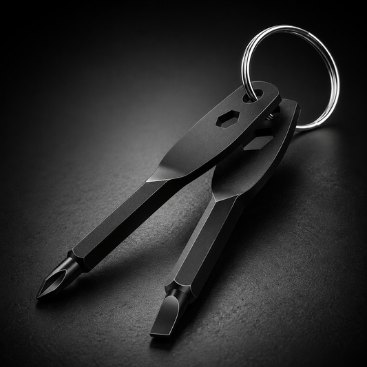 1 Set Stainless Steel Mini EDC Multifunction Screwdriver Key Shape Slotted/Cross Screwdrivers Keychain Pocket Repair Tool